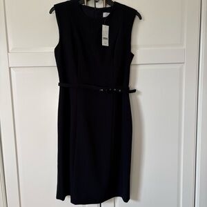 Elegant Navy blue Sleeveless Dress
